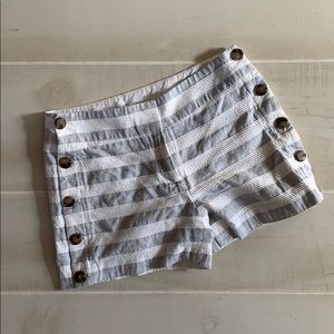 Loft striped button shorts
